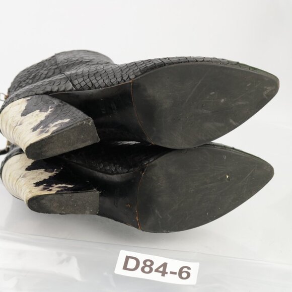 And Other Stories Womens Boots Size 39 8 Black Python Pointed Block Heel Italy - Picture 8 of 14
